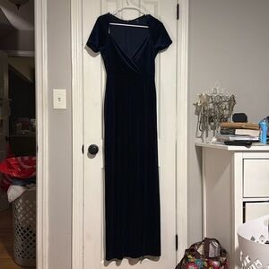 Lulus Velvet Sapphire Blue Formal Gown